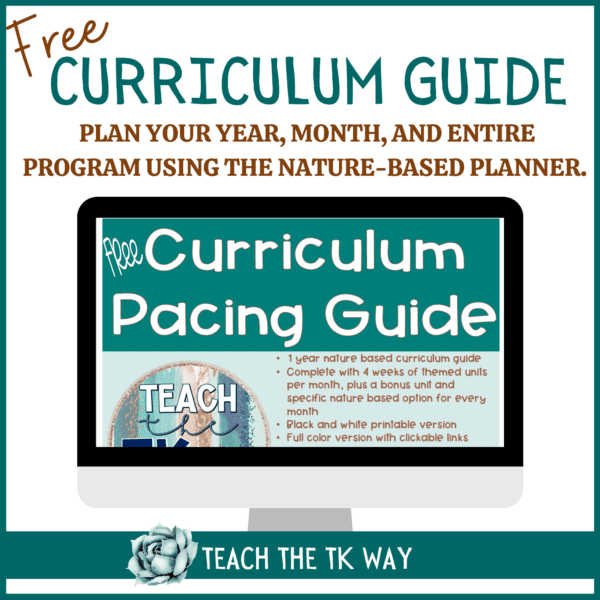 curriculum pacing guide for tk